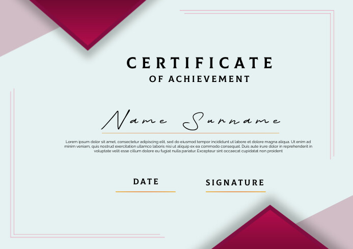 Cerificate template A4