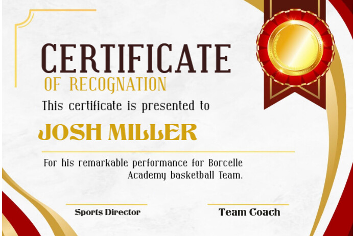 Certicate Recognation Template | PosterMyWall