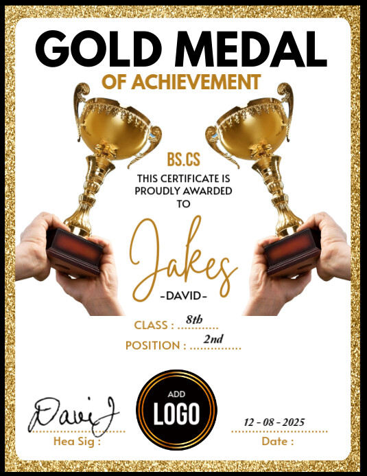 certificat Flyer (US Letter) template