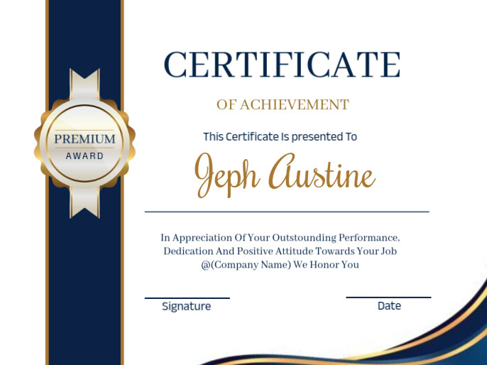 certificat of achievement poster template Voorlegging