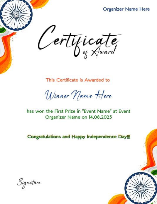 Certificate | Independence Day Certificate Flyer (US Letter) template