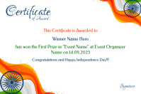 Certificate | Independence Day winner certificate Poster template