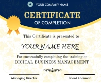 Certificate achievement completion template สามเหลี่ยมขนาดกลาง