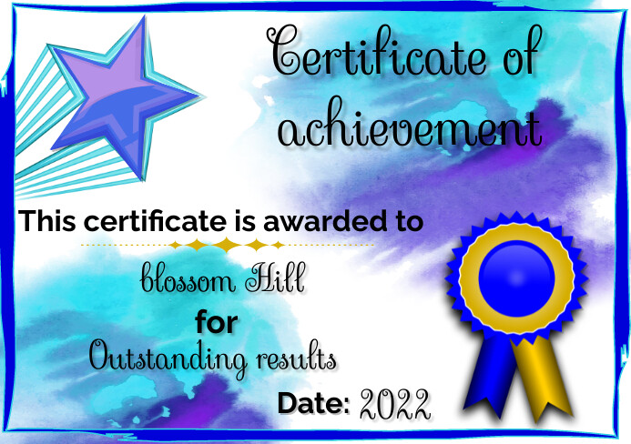 Certificate Award A5 template