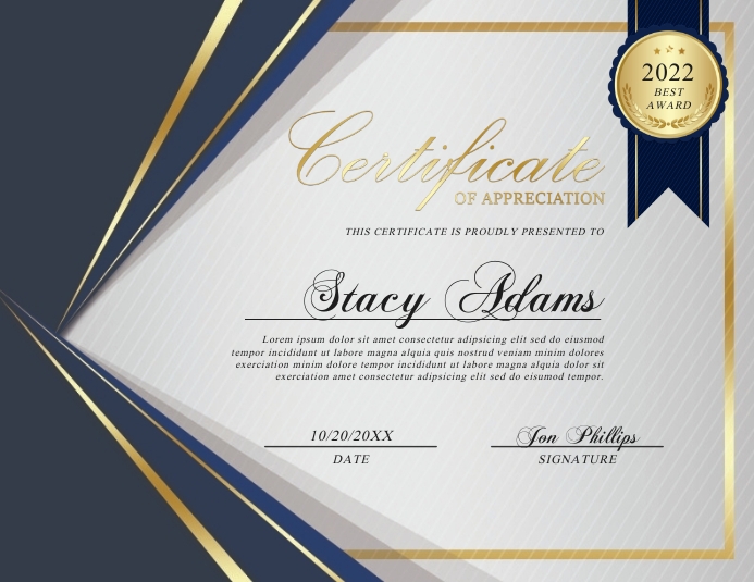 Certificate Award Blue PosterMyWall Certificate award blue postermywall