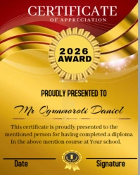 Certificate award Educational Diploma Honoring design Instagram Portrait template