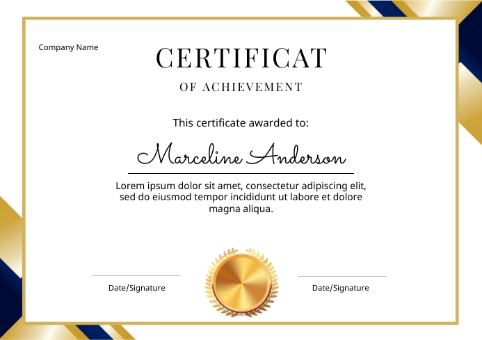 Certificate Award Template A4