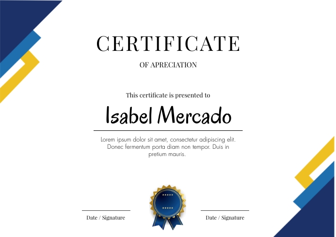 Certificate Award Template A4