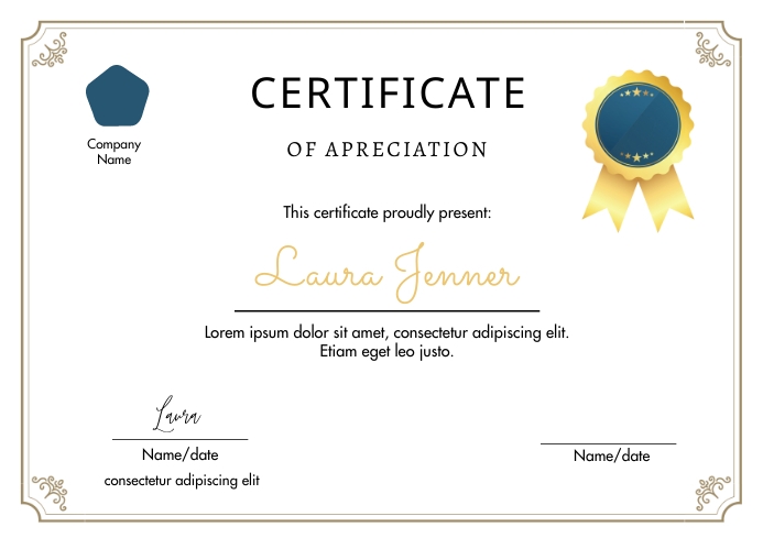 Certificate Award Template A4