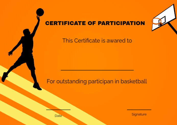 Certificate Basketball Template PosterMyWall