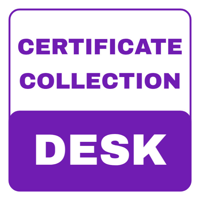 Certificate Collection Desk Sign Template Editable Printable Event Graduation Award Pickup Notice Instagram Post