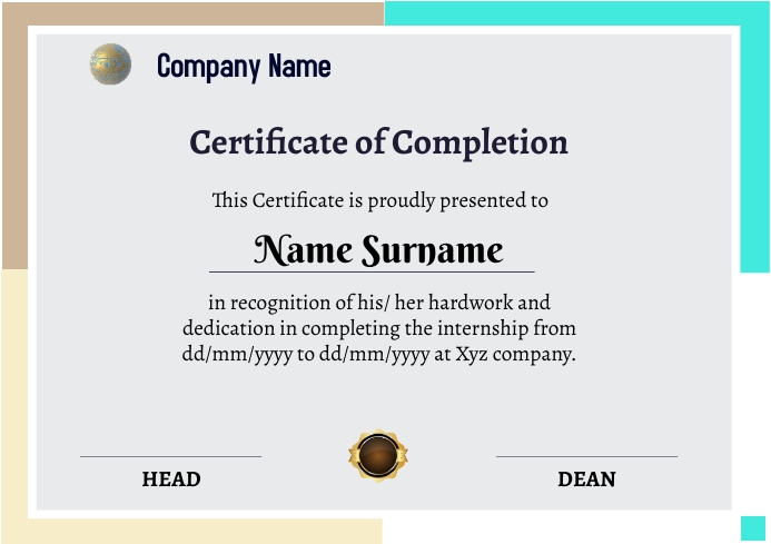 certificate-completion-123-template-postermywall for Free Printable Certificates Of Completion Templates Certificate completion 123 Template | PosterMyWall for Free Printable Certificates Of Completion Templates