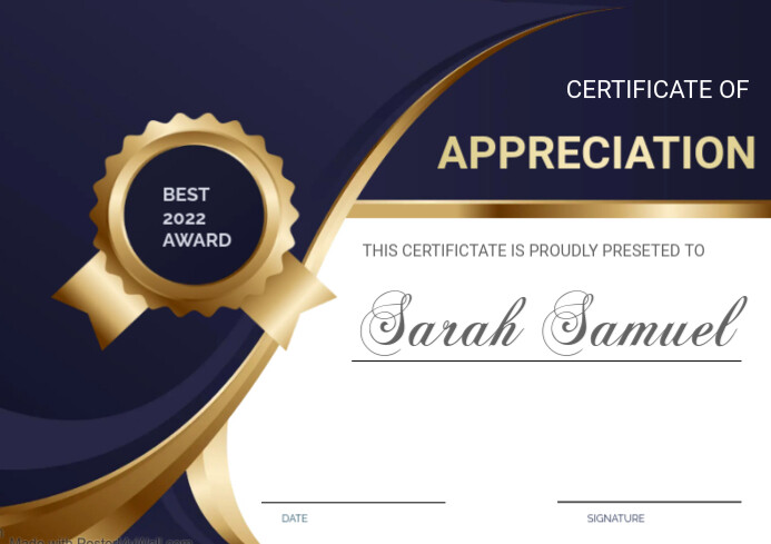 CERTIFICATE A4 template