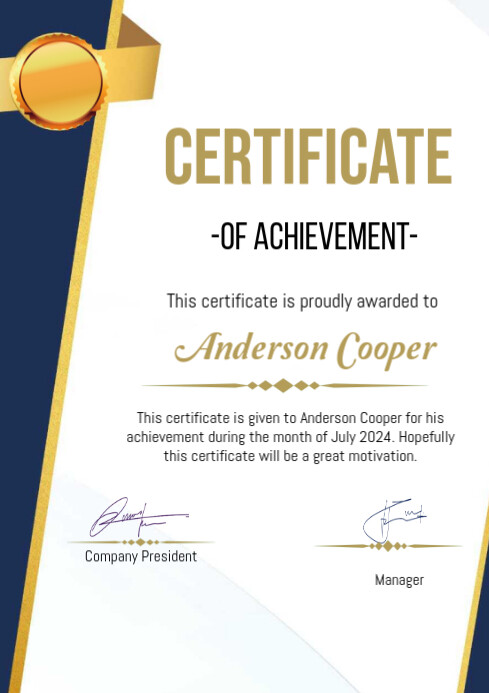 Certificate A4 template
