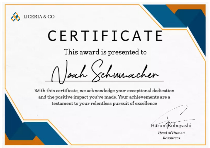 Certificate A4 template