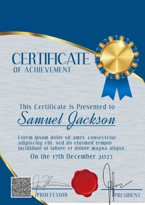 Certificate A3 template