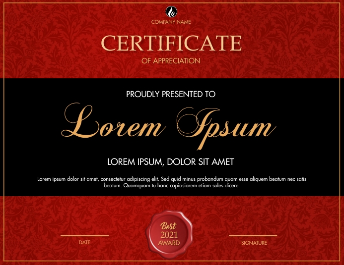 CERTIFICATE Flyer (US Letter) template