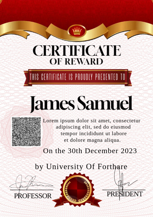 Certificate A3 template