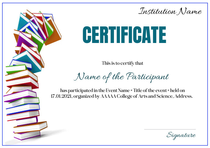 Certificate Template PosterMyWall