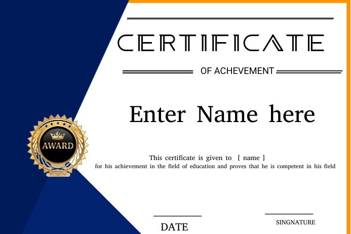 Certification Poster Example Certificate Template | PosterMyWall