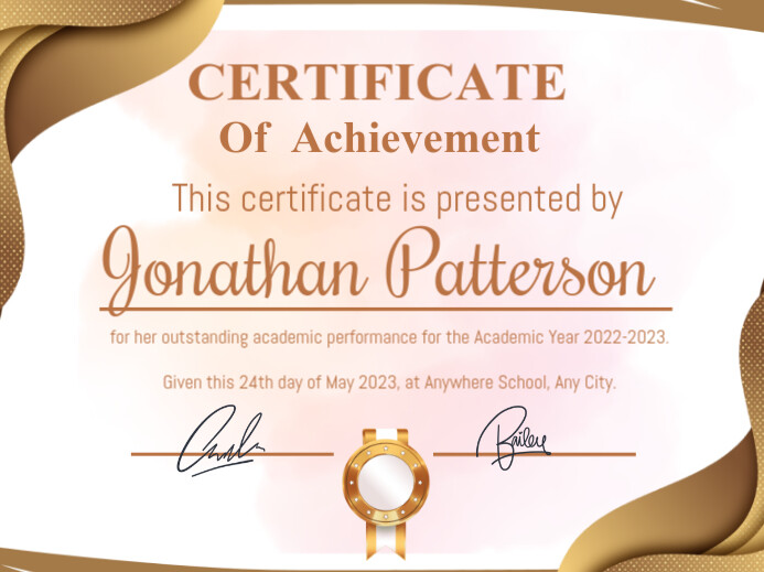 Certificate 庭院招牌 template