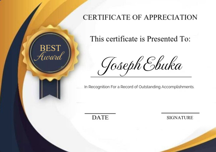 Certificate A3 template
