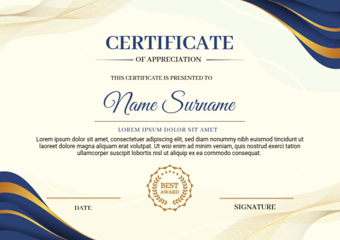 certificate A4 template
