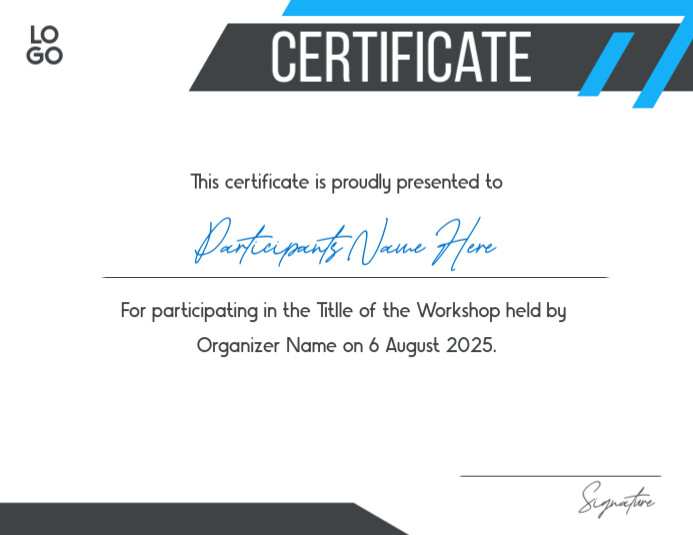 Certificate Flyer (format US Letter) template