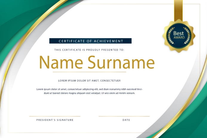 Certification Poster Example certificate Template | PosterMyWall