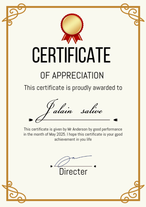 Certificate design A4 template