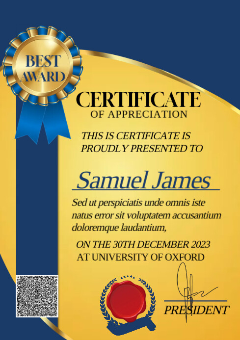 Copy of Certificate | PosterMyWall