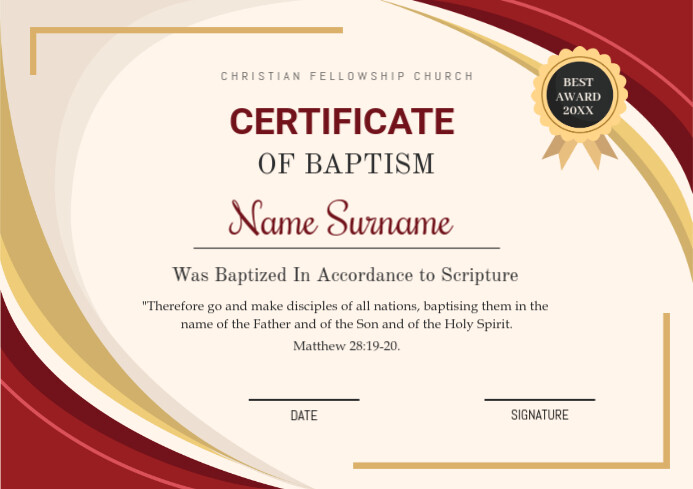 certificate A4 template