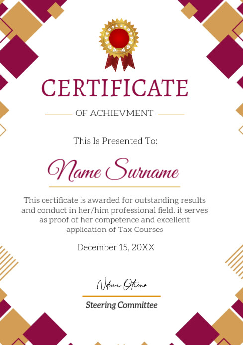 certificate A4 template