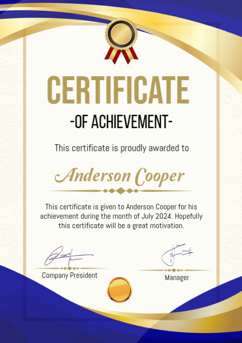 Certificate A4 template