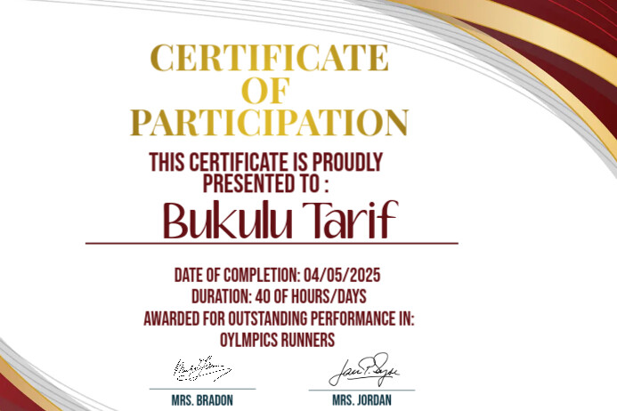 Certification Poster Example certificate Template | PosterMyWall
