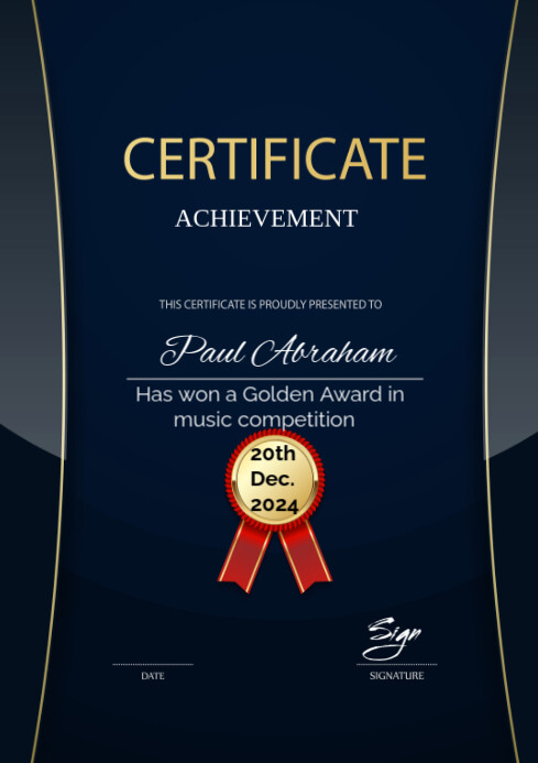 certificate A3 template