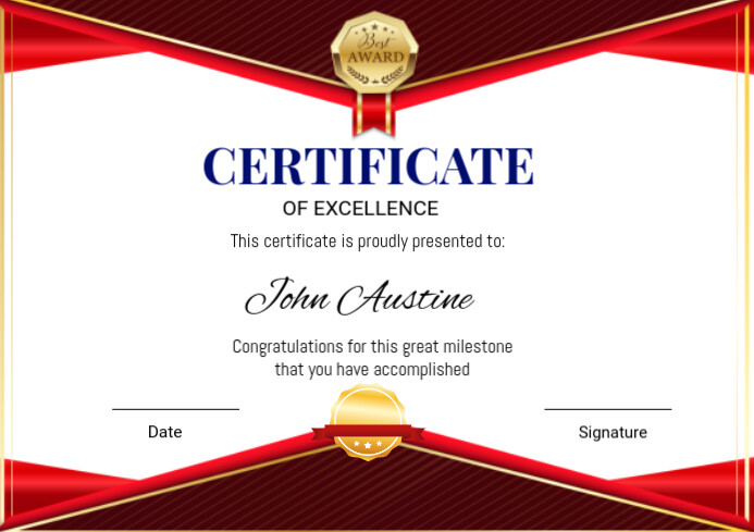 certificate A3 template