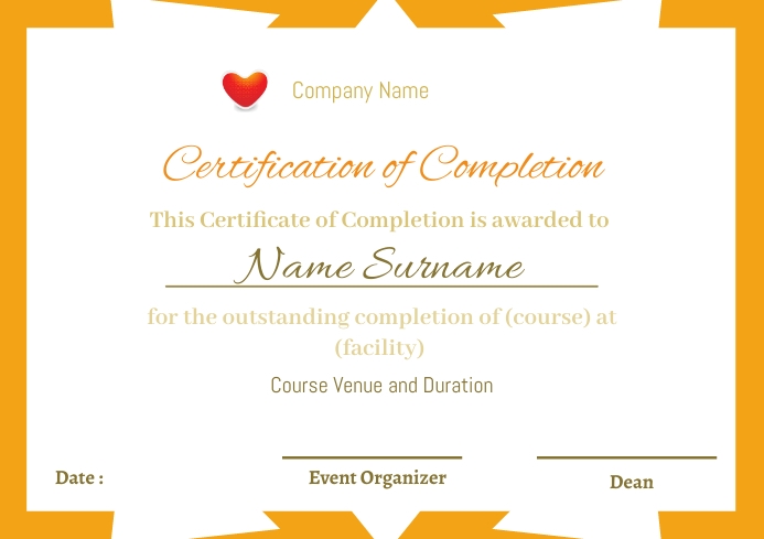 certificate A4 template