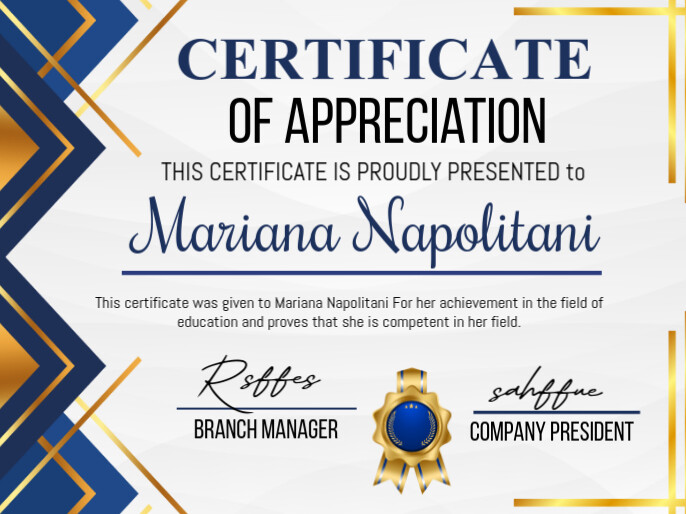 certificate Presentation template