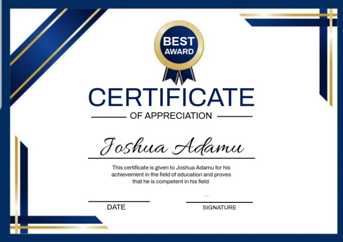 Certificate A3 template