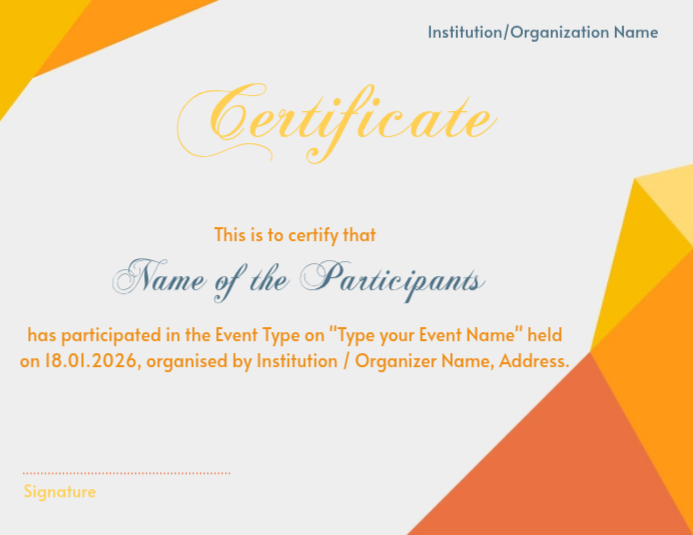 Certificate Of Participation Template | PosterMyWall