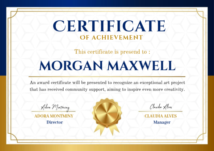 Certificate of Achievement A4 Template | PosterMyWall