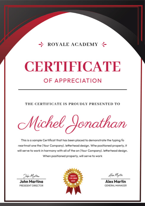 Certificate Of Achievement A4 Template | PosterMyWall