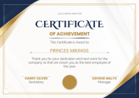 White Certificate of Achievement A4 Template