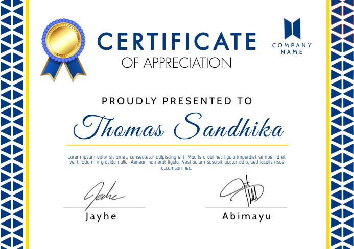 Plantilla de Certificate Of Achievement Blue Design | PosterMyWall
