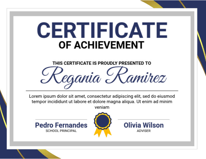 Certificate Of Achievement Volantino (US Letter) template