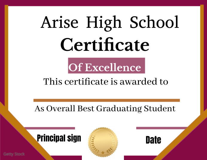 Copy of Certificate of achievement | PosterMyWall