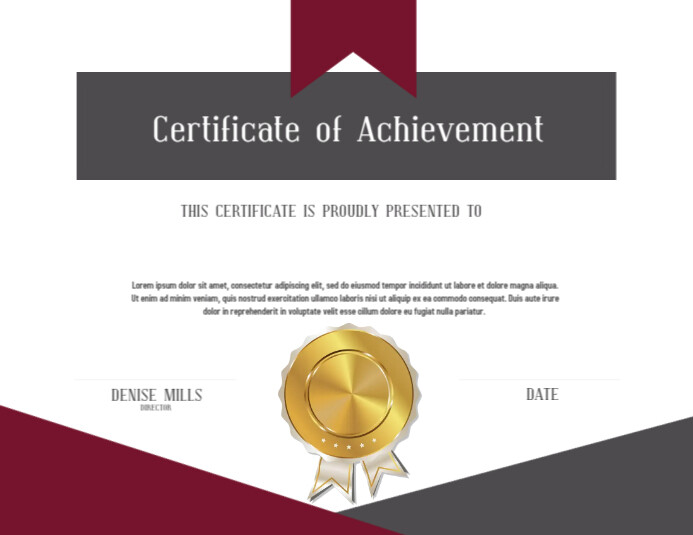 Certificate Of Achievement Template Postermywall