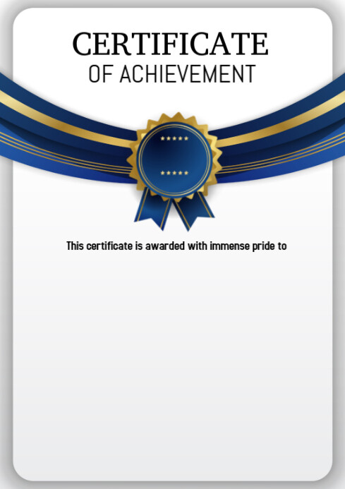 Certificate of achievement A4 template