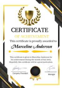 Certificate of Achievement A4 template